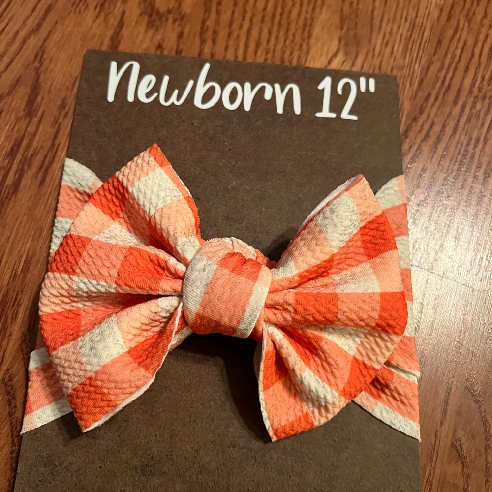 🟠Orange Gingham Head Wrap